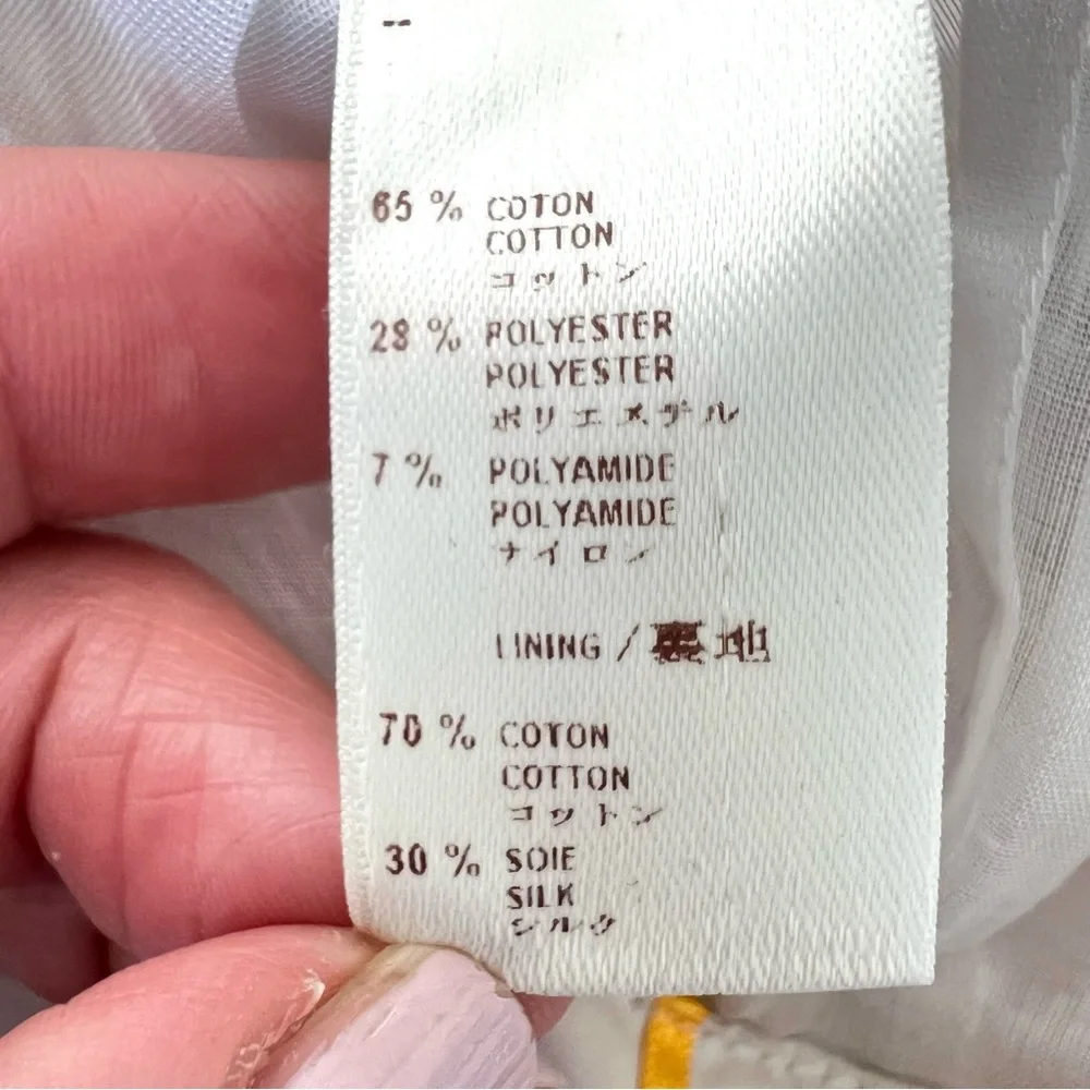 LOUIS VUITTON Mustard Shiny Cotton Blend A Line Mini Luxury Designer Skirt Sz 40